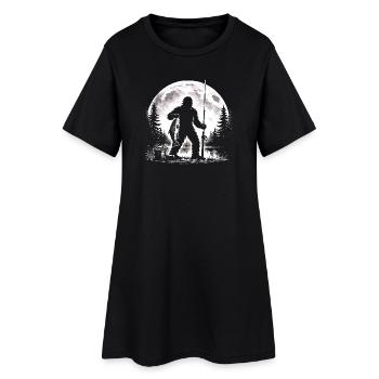 Pêche au Bigfoot - Robe T-shirt Femme - noir - Devant