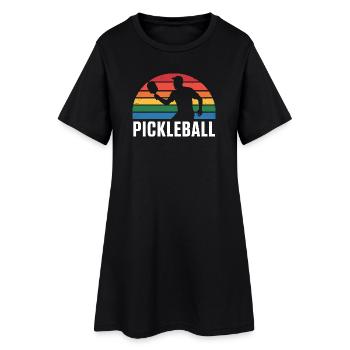 Silhouette du coucher de Pickleball - Robe T-shirt Femme - noir - Devant