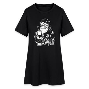 Naughty Is The New Nice Christmas Humour - Robe T-shirt Femme - noir - Devant