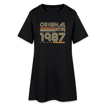 Cadeau rétro original d’anniversaire vintage de 1987 - Robe T-shirt Femme - noir - Devant