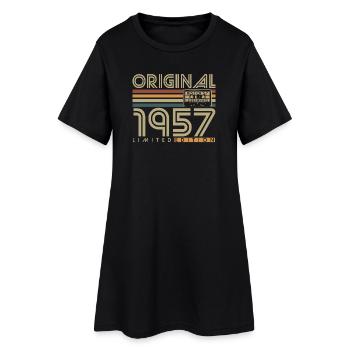 Cadeau d’anniversaire rétro vintage original de 1957 - Robe T-shirt Femme - noir - Devant