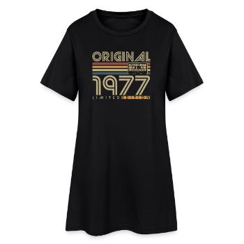 Cadeau d’anniversaire vintage original de 1977 - Robe T-shirt Femme - noir - Devant
