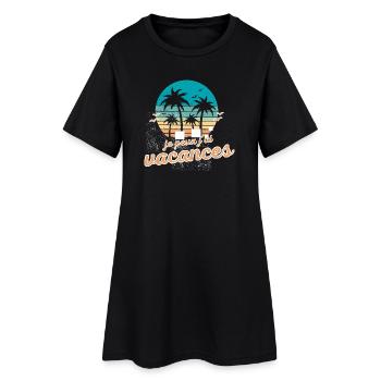 Vacances Tropicales Crépuscule - Robe T-shirt Femme - noir - Devant