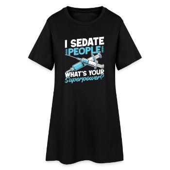 Anesthésiste : Quel est votre superpouvoir Anesthésie - Robe T-shirt Femme - noir - Devant