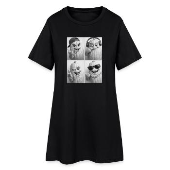 Kürbischaraktere mit Stil - Frauen T-Shirt-Kleid - Schwarz - Vorne