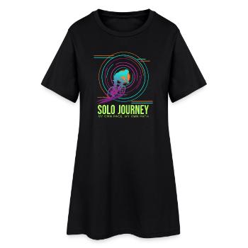 Voyage Solo Cycliste Néon - Robe T-shirt Femme - noir - Devant