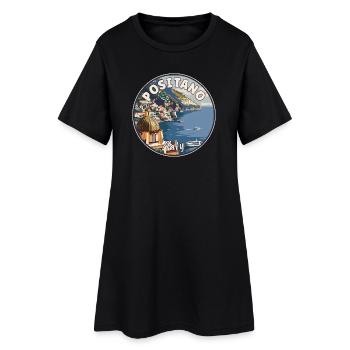 Explorez Positano en Italie Paradis méditerranéen - Robe T-shirt Femme - noir - Devant