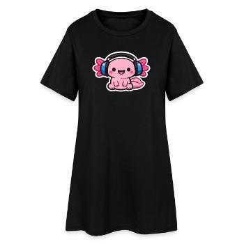 Dragon casque câlin - Robe T-shirt Femme - noir - Devant