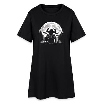 Bigfoot Drummer Moon - Women’s T-Shirt Dress - black - Front