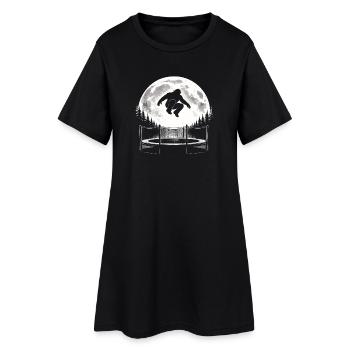 Bigfoot sur trampoline - Robe T-shirt Femme - noir - Devant