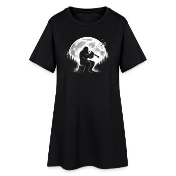 Bigfoot joue de la clarinette - Robe T-shirt Femme - noir - Devant