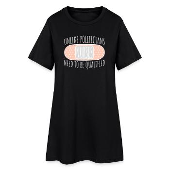 Contrairement aux politiciens, les infirmières doivent être qualifiées - Robe T-shirt Femme - noir - Devant