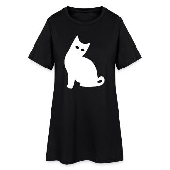 Silhouette de chat – Cadeau pour l’amoureux des chats - Robe T-shirt Femme - noir - Devant