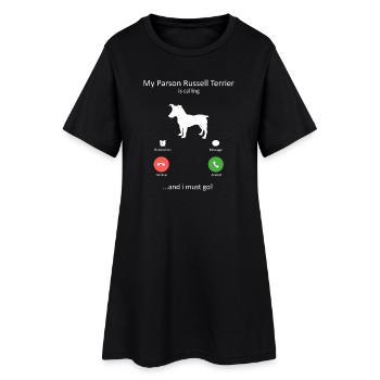 Le pasteur Russell Terrier appelle le chien drôle - Robe T-shirt Femme - noir - Devant