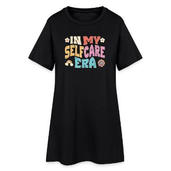À mon époque de l’auto-soin - Robe T-shirt Femme - noir - Devant