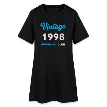 Vintage 1998 – Swimming Club Retro Geburtsjahr - Frauen T-Shirt-Kleid - Schwarz - Vorne