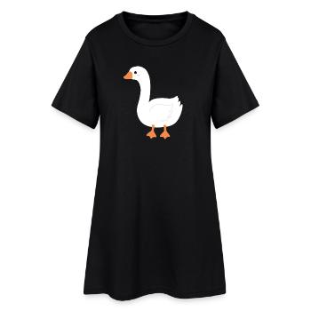 Bec d’Orange de dessin animé Oie - Robe T-shirt Femme - noir - Devant