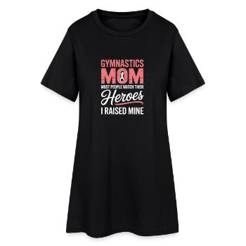 Gymnastique Maman, j’ai élevé mes héros - Robe T-shirt Femme - noir - Devant