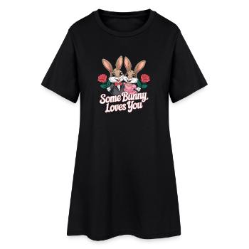 Un lapin t’aime Couple de lapins adore - Robe T-shirt Femme - noir - Devant