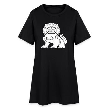 Lion chinois - Robe T-shirt Femme - noir - Devant
