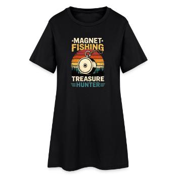 Vintage Magnet Fishing Treasure Hunter - Women’s T-Shirt Dress - black - Front