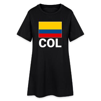 Drapeau de la Colombie avec l’abréviation COL - Robe T-shirt Femme - noir - Devant