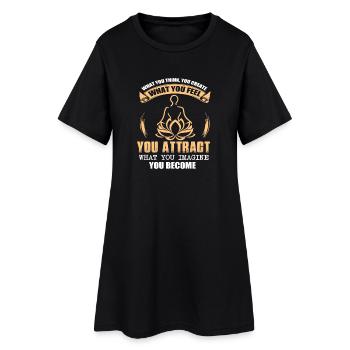 Ce que vous sentez attirer Yoga méditation Art Tee - Robe T-shirt Femme - noir - Devant
