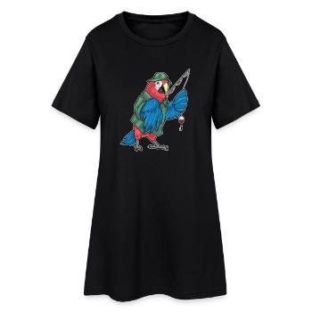 Parrot Angler Fishing Rod Fishing Rod - Women’s T-Shirt Dress - black - Front