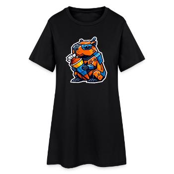 Capybara 1st day of school | School enrollment children - Women’s T-Shirt Dress - black - Front