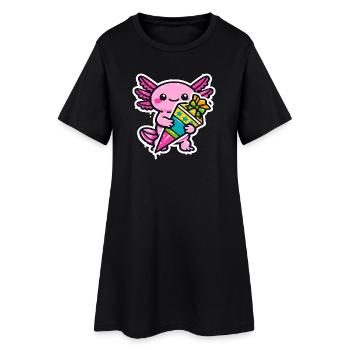 Inscription à l’école des enfants Axolotls mignons : retour à l’école - Robe T-shirt Femme - noir - Devant
