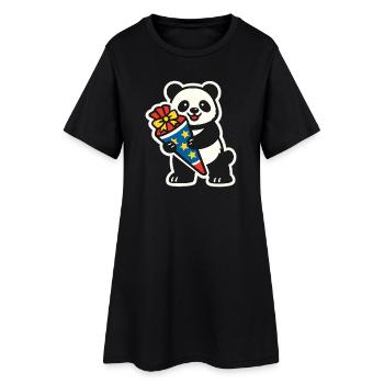 Panda Bear I'm 1st Grade School Enrollment Gift - Women’s T-Shirt Dress - black - Front
