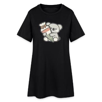 Finally schoolchild koala school cone school enrollment - Women’s T-Shirt Dress - black - Front