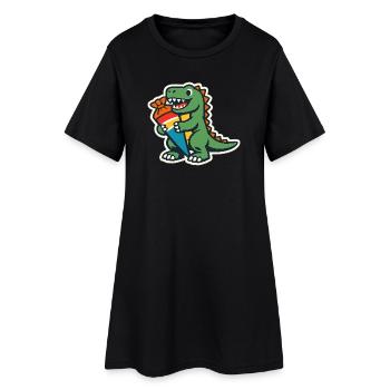 Don d’inscription à l’école Dino pour les élèves - Robe T-shirt Femme - noir - Devant