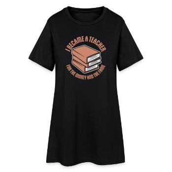 Je suis devenu professeur pour le logo de blague sur l’argent et la célébrité - Robe T-shirt Femme - noir - Devant