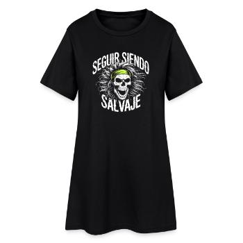 Wilder Pfad im Schädel - Frauen T-Shirt-Kleid - Schwarz - Vorne