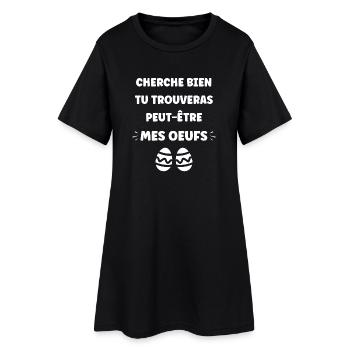 paques - Robe T-shirt Femme - noir - Devant