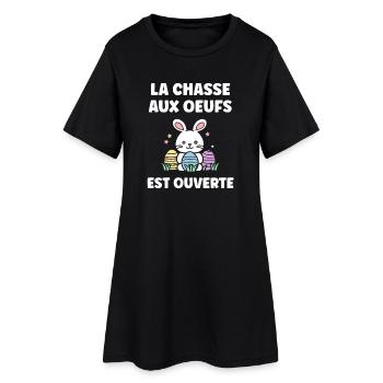 chasse aux oeufs - Robe T-shirt Femme - noir - Devant