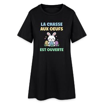 chasse aux oeufs - Robe T-shirt Femme - noir - Devant