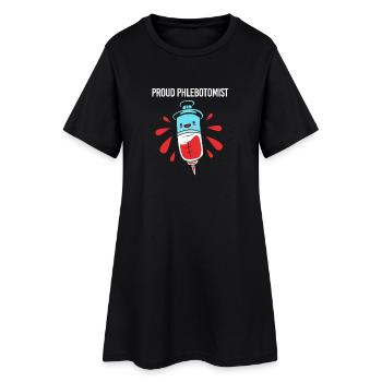 Infirmière-aidante, Phlébotomiste de prélèvement sanguin - Robe T-shirt Femme - noir - Devant