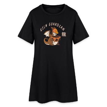 Gardien du Four : Édition Artisan en Terre cuite - Robe T-shirt Femme - noir - Devant