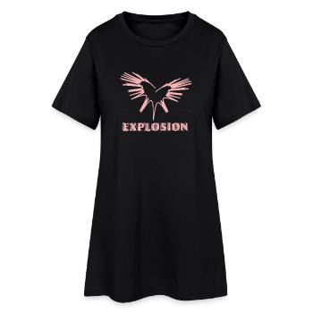 Love Explosion - Frauen T-Shirt-Kleid - Schwarz - Vorne