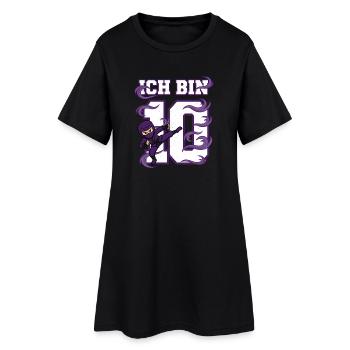 Je suis 10 ninjas 10e anniversaire Violet - Robe T-shirt Femme - noir - Devant