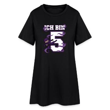 Je suis 5 ninjas 5e anniversaire Karaté violet - Robe T-shirt Femme - noir - Devant