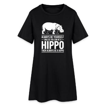 Nilpferd Sprüche Flusspferd Witz Nilpferd Geschenk - Frauen T-Shirt-Kleid - Schwarz - Vorne