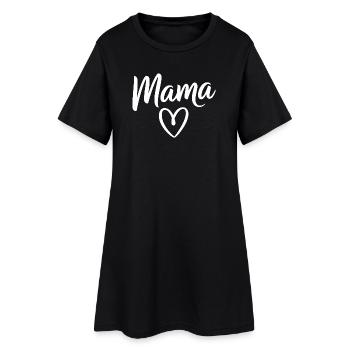 Mama Heart Skripttypografie - Frauen T-Shirt-Kleid - Schwarz - Vorne