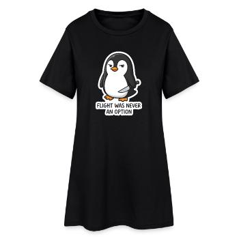 Penguin with blade - flight was not an option - Women’s T-Shirt Dress - black - Front