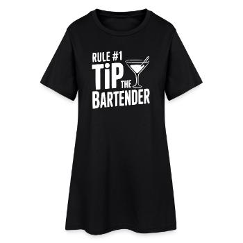 Règle #1 : Donner un pourboire au barman - Robe T-shirt Femme - noir - Devant
