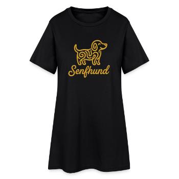 Chien moutarde - Design drôle de chien croisé - Robe T-shirt Femme - noir - Devant