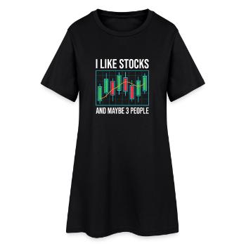 J’aime les actions et peut-être 3 personnes - Robe T-shirt Femme - noir - Devant