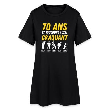 70 Jahre Jubiläums-Humor - Frauen T-Shirt-Kleid - Schwarz - Vorne